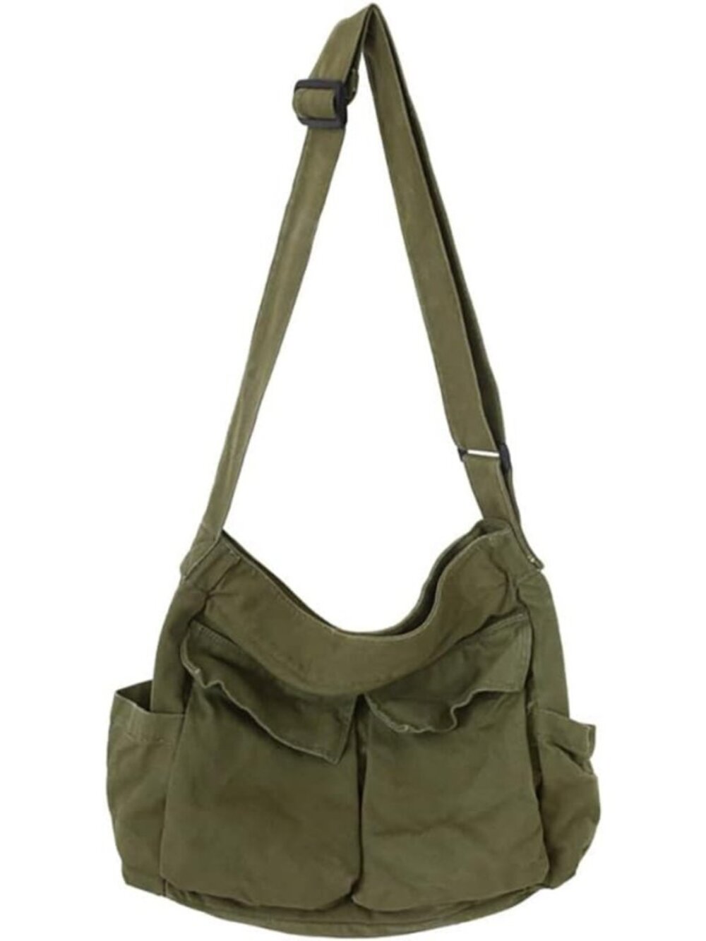 Large Boho Crossbody Bag - Canvas Sling Purse, Aesthetic Hobo Tote, Fairy Grunge